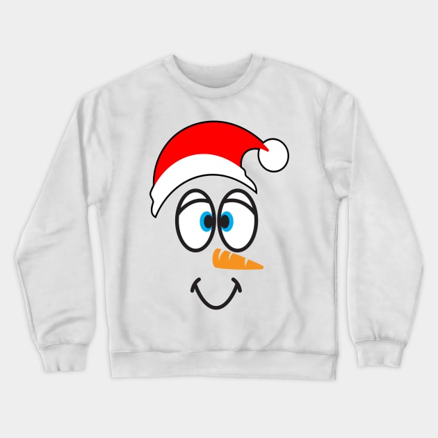 snowman face Crewneck Sweatshirt by MZeeDesigns